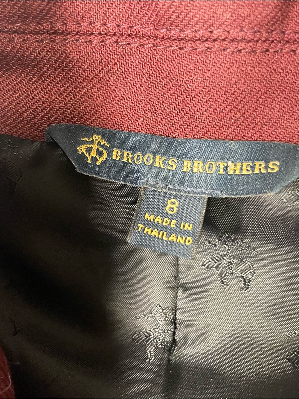 Brooks Brothers Burgundy Wool Blend Peplum Blazer Jacket Size 8 - Picture 9 of 10